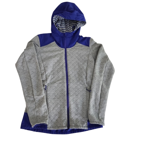 SALOMON Women's Elevate FZ Midlayer gray and purple (or blue) size small - Picture 4 of 15